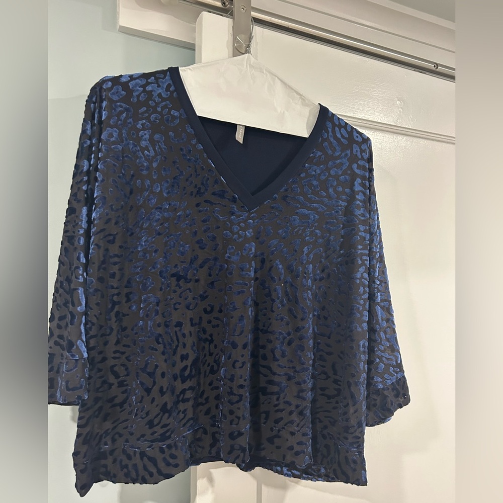 Last tango hip length burn out velvet lined top